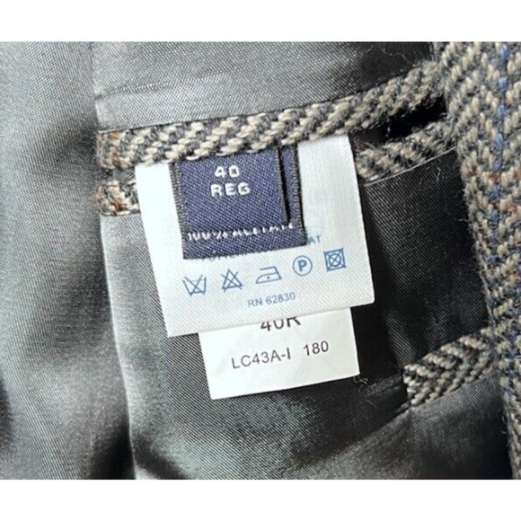 LANDS' END Men's Lambs Wool Herringbone 2 Button Sports Coat Blazer Size 40R - Picture 9 of 12